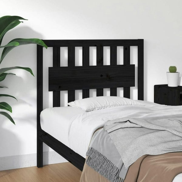 Berkfield Bed Headboard Black 95.5x4x100 cm Solid Wood Pine