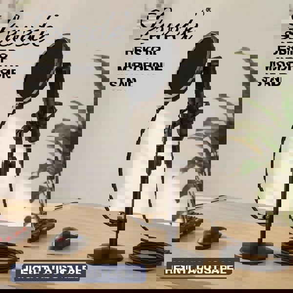 Levede Desktop Microphone Stand Adjustable Mic Clip Desk Pop Filter Shock Mount