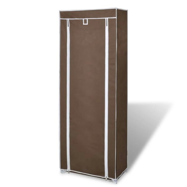 Berkfield Fabric Shoe Cabinet with Cover 162 x 57 x 29 cm Brown