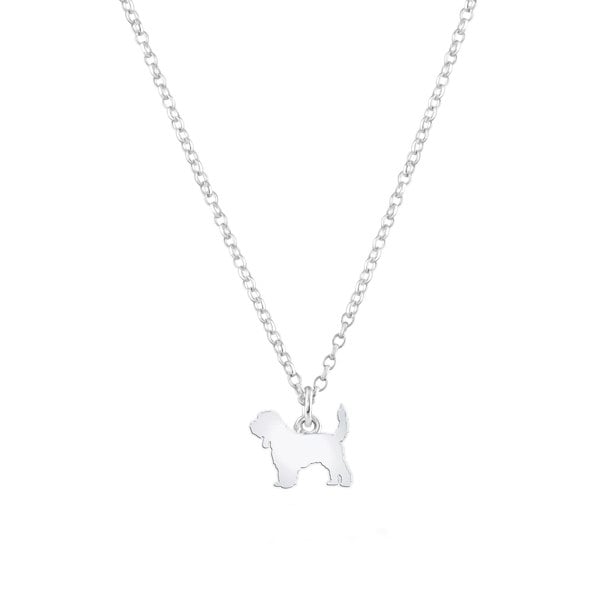 Grand Basset Griffon Vendéen Silhouette Silver Necklace - Personalised - MYLEE London
