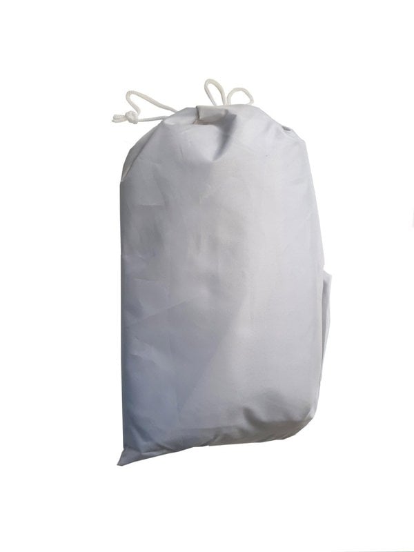 The Nylon Car Top Cover Large by OLPRO in its drawstring white bag on a white background.