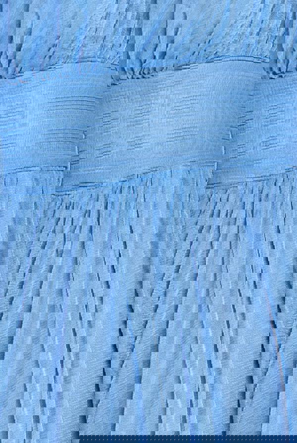 Halter Neck Mesh Tie Maxi Dress - Dusty Blue DR3904