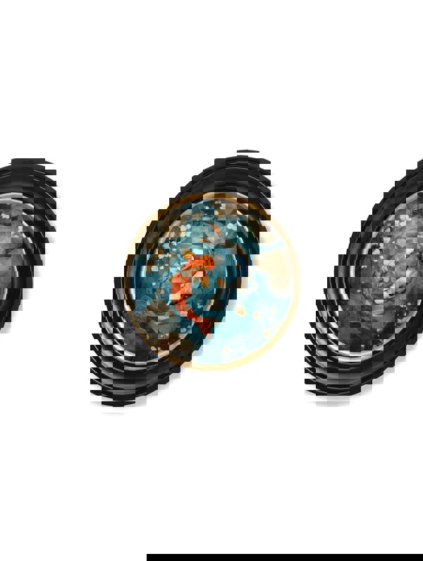 Exceptional Art Japanese Koi Carps Dusk -  Oxford Round Frame