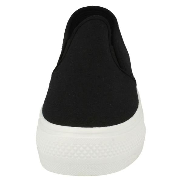 Spot On Ladies Spot On Platform Canvas Pumps F80522