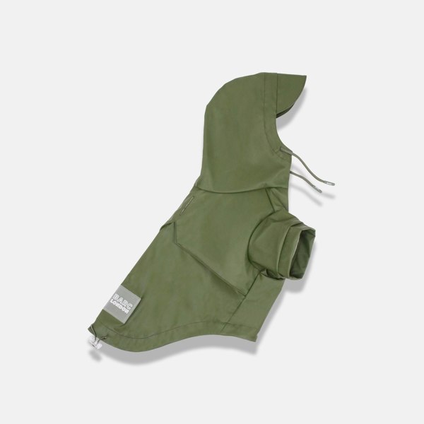 green waterproof dog raincoat by barc london