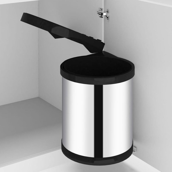 Berkfield Kitchen Built-in Dust Bin Stainless Steel 12 L