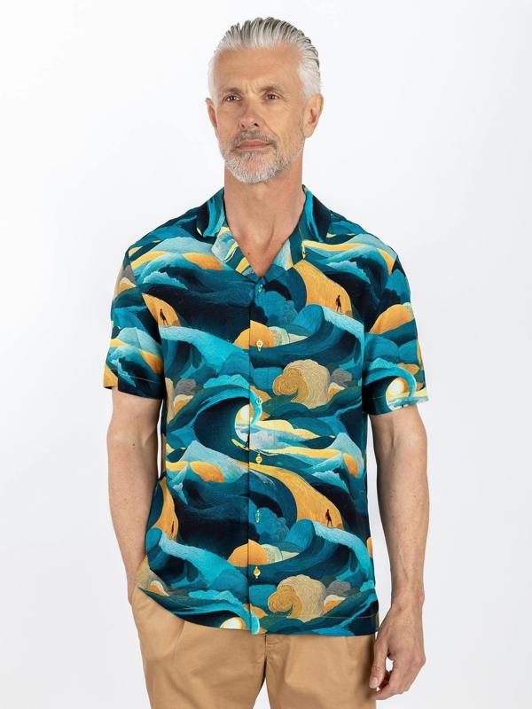 CLSH 2602 BLUE WINDSURF - Claudio Lugli Shirts