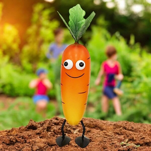 EDH Door Hardware Metal Carrot Veggie Patch Pal – 25.5 x 8.5 x 6.5 CM | Fun & Whimsical Metal Garden Ornament |  Outdoor Carrot Decor