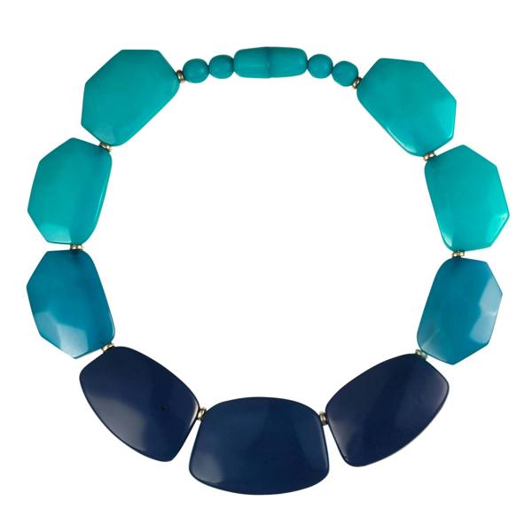 Zavana Chunky Blue Statement Necklace for Women