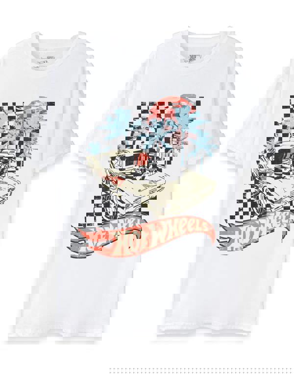 Hot Wheels Mens White Sunset Short Sleeved T-Shirt