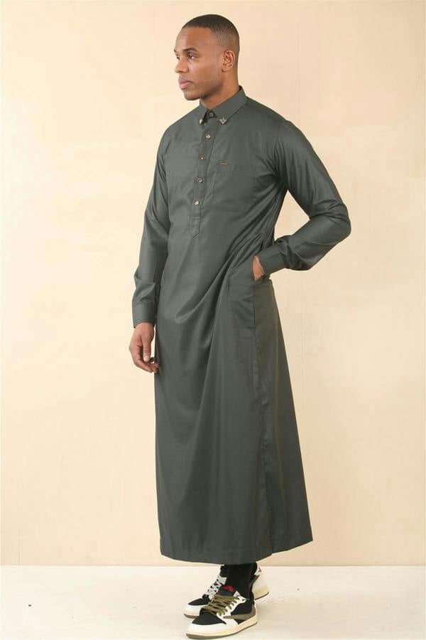 Infinity Leather Men's Thobe Arab Saudi Emirati Islamic Clothing Jubba Robe