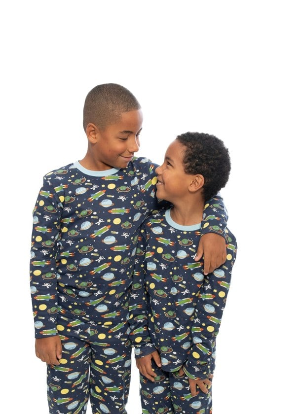 Luca and Rosa Boys pull on pyjamas - space print