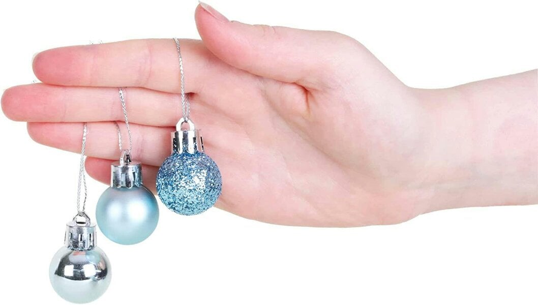 Shatchi Light Blue Shatterproof Christmas Baubles Pack Sizes 12 or 24, 30mm Tree Decorations