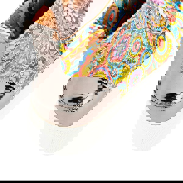 Embassy London Camila High - Signature Print - Women's platform sole leather high-top metallic detail trainer