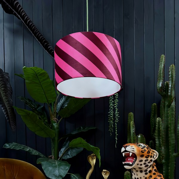 love frankie Helter Skelter lampshade in raspberry ripple