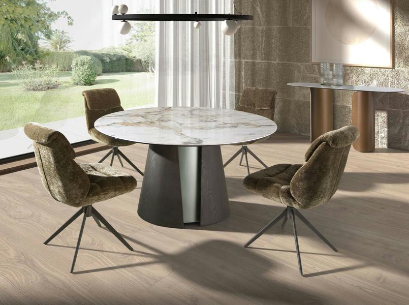 Angel Cerdá Olive green velvet swivel chair 4248