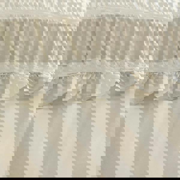 Catherine Lansfield Seersucker Frill Stripe Duvet Cover Set Natural