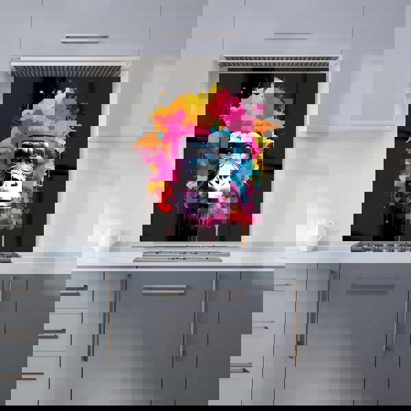 Warren Reed - Designer Multi Coloured Monkey Face Kitchen Splashback