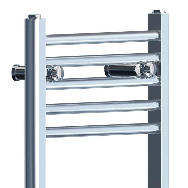 MYHOMEWARE 300 x 400mm Flat Chrome Electric Pre-Filled Heated Towel Rail Radiator For Bathroom Designer Standard Element