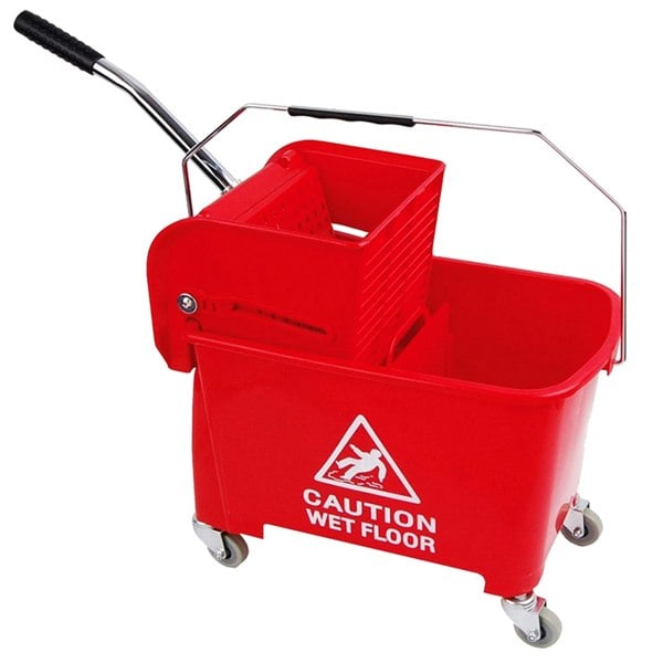 Kentucky Mop Dual-Bucket & Wringer System With Durable Wheels & Carrying Handle