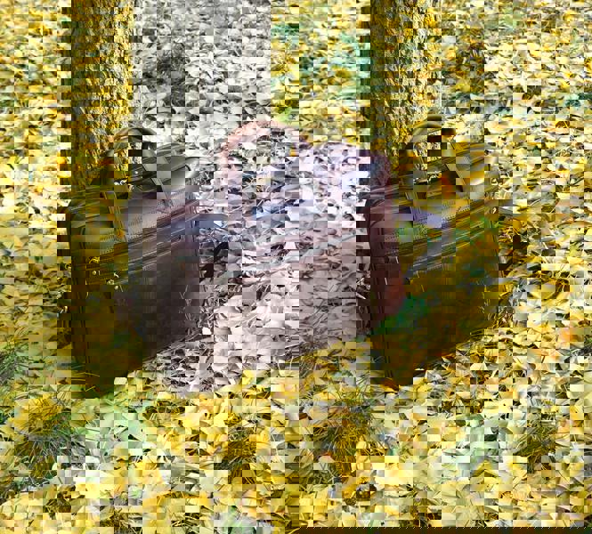 Touribag Genuine Leather Double Front Zips Briefcase