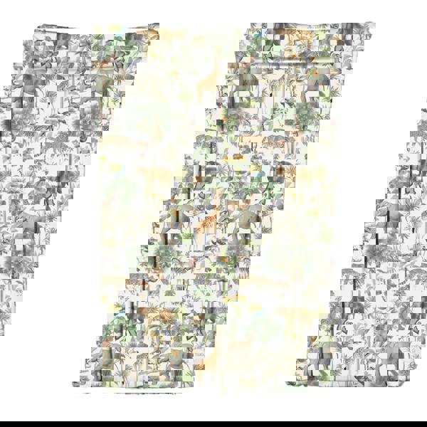 Ceba Deluxe Unisex Baby Waterproof Changing Mat with Raised Edges - Colourful Safari Animals