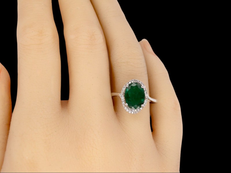 Vintage Tom A NEW Emerald and Diamond Cluster Ring