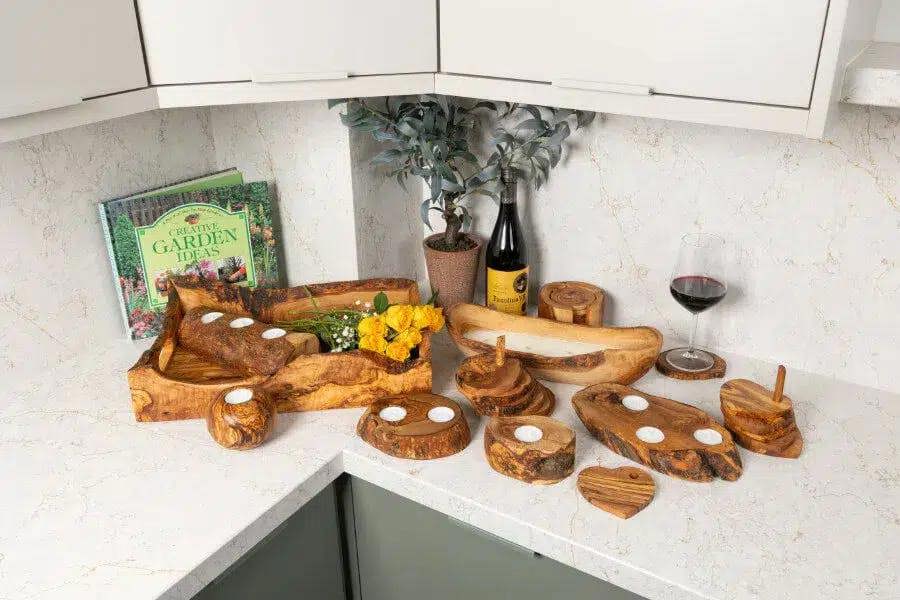 Olive Wood Candle Collection