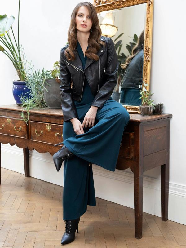 HotSquash Wide Leg Jumpsuit with Cap Sleeves