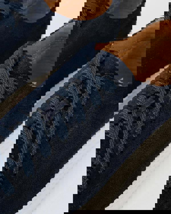 BOSS Orange Kieran Mens Suede Trainers with Embossed Logo - Dark Blue 401