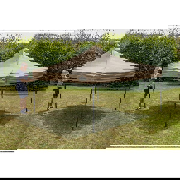3x3m Pop-Up Gazebo - BEIGE Heavy Duty Frame & Water Resistant - Garden Pavillion - LoopsDirect