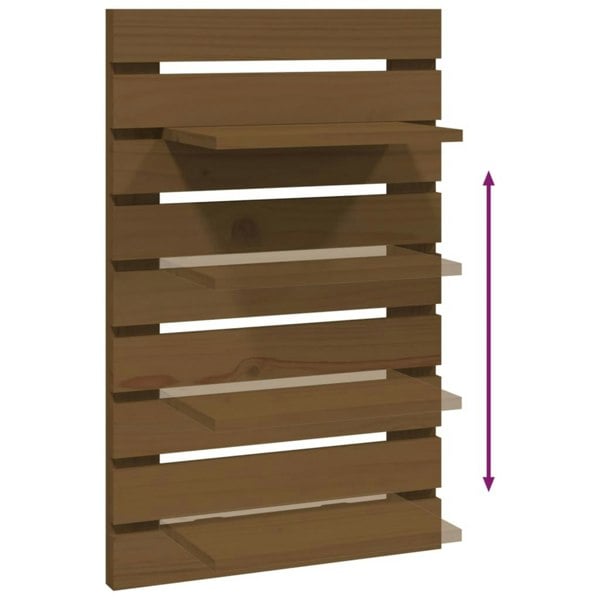 Berkfield Wall-mounted Bedside Shelves 2 pcs Honey Brown Solid Wood Pine
