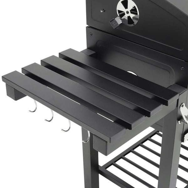 Barrel Charcoal Grill Wide 160cm with Side Shelves Garden BBQ Grill Living and Home