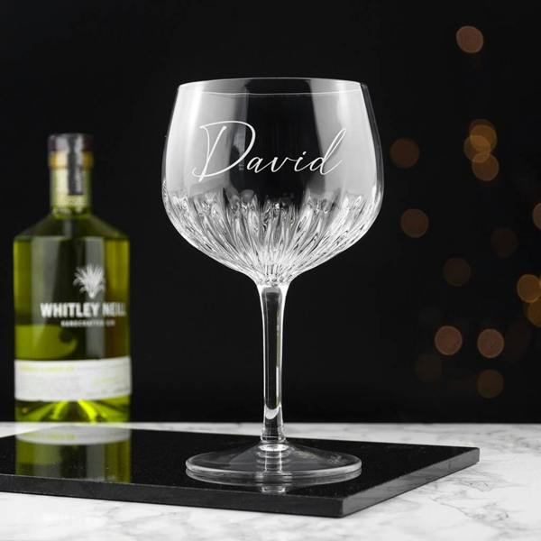 Personalised Crystal Gin Goblet - close-up detail