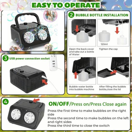 Havendro Automatic Bubble Machine Bubble Blower With 50000 Bubbles Per Minute LED Outdoor