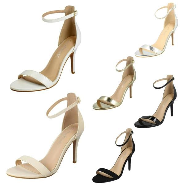 Anne Michelle Ladies Anne Michelle High Heeled Wide Fit Evening Sandals F12109