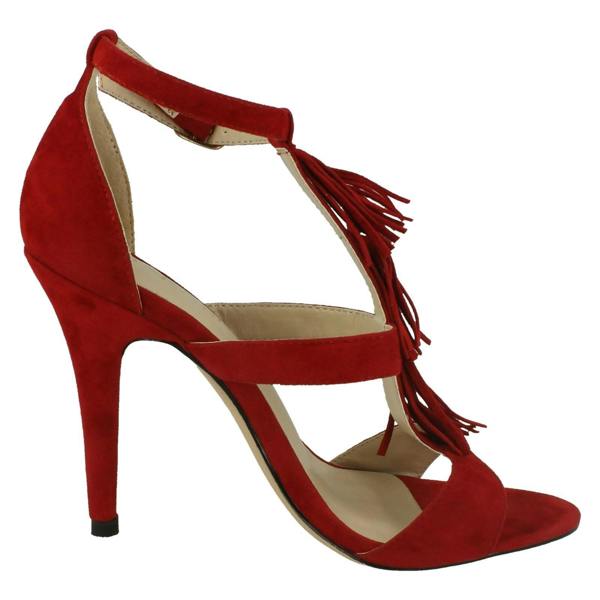 Anne Michelle Ladies Anne Michelle Heeled Sandals With Ankle Buckle
