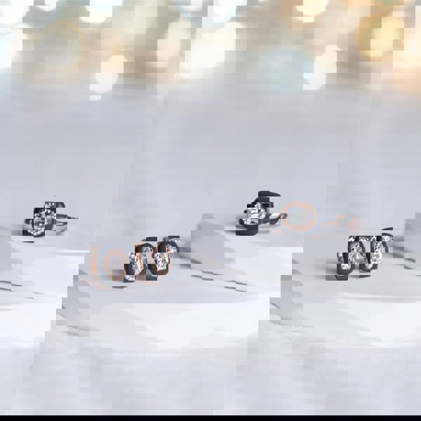 270R063190925 Siberian Waltz Black Enamel & Oval Topaz Ring in Rose Gold Plated Sterling Silver Flatlay