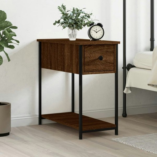 Berkfield Bedside Cabinet Brown Oak 30x60x60 cm Engineered Wood