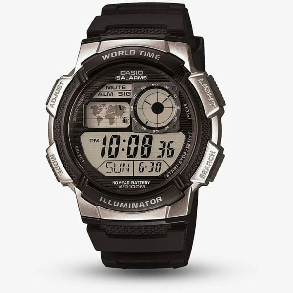 Casio Classic Collection World Time Digital Watch AE-1000W-1A2VEF