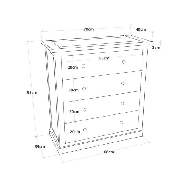 Cabinet Bits Loreo 4 Drawer Chest of Drawers Bras Drop Handle