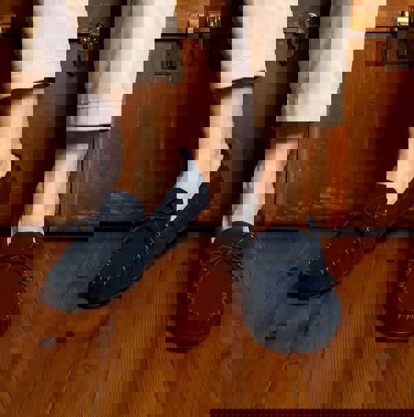 Mokkers OLIVER Mens Moccasin Slippers Navy