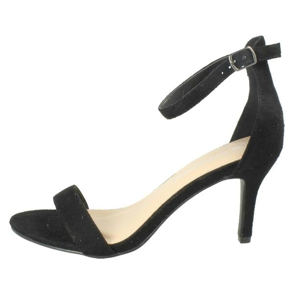 Anne Michelle Ladies Anne Michelle High Heeled Buckle Ankle Strap Evening Sandals F12108