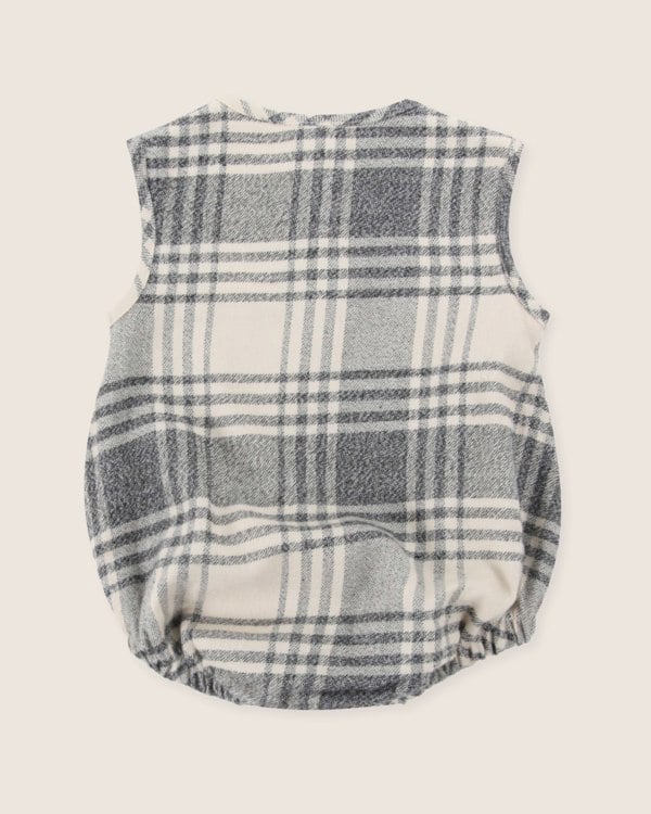 organic cotton Multicolour Brushed Check Print Romper - image 6