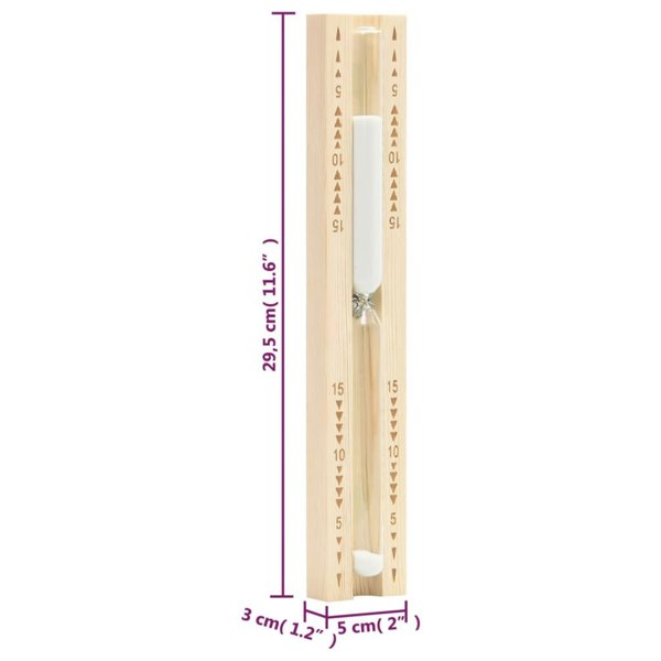 Berkfield Sauna Sand Timer 15 Minutes Solid Wood Pine