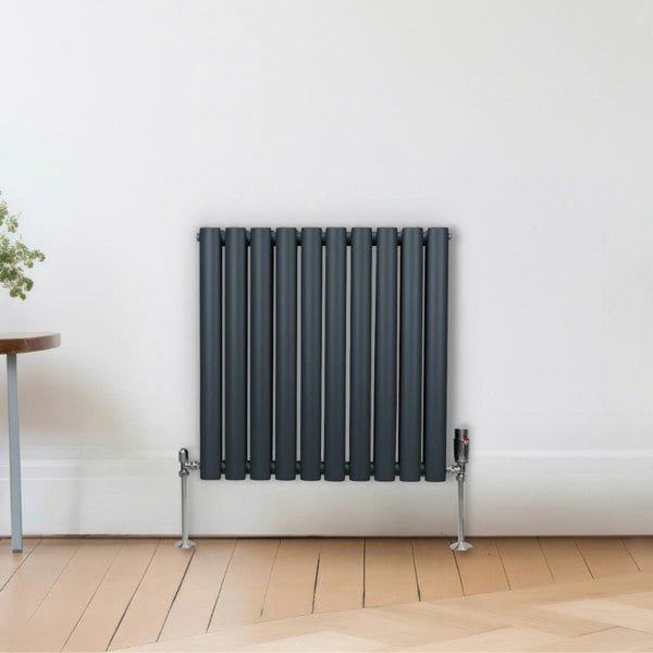 Monstershop Oval Column Radiator – 600mm x 600mm - Anthracite Grey