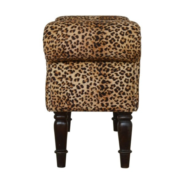 Artisan Furniture Leopard Print Velvet Bench