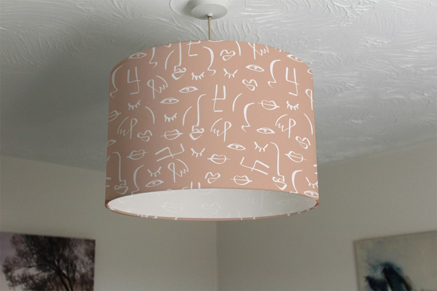 Benjamin Tate Design line drawing abstract faces (Ceiling & Lamp Shade)