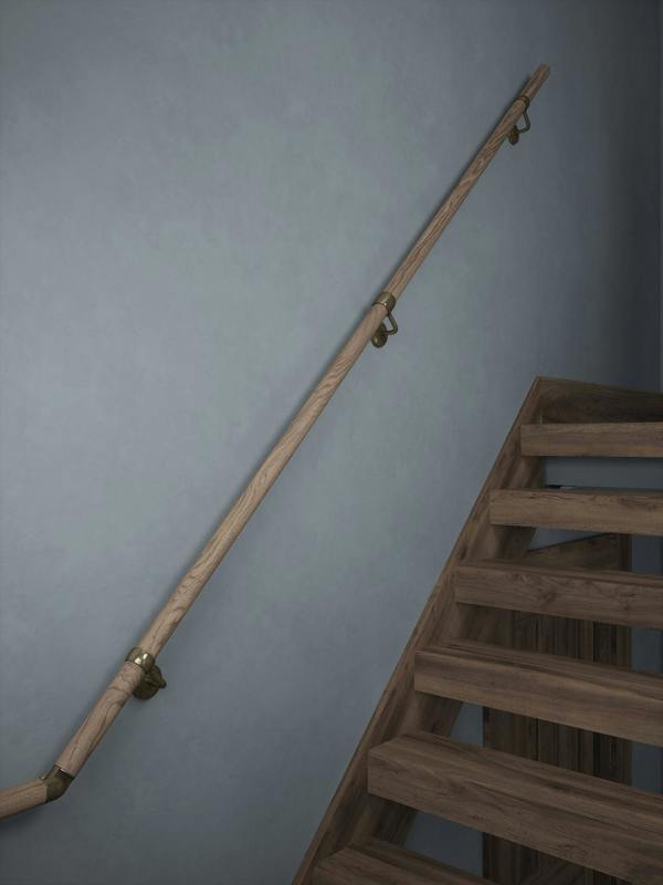 Handrails Direct Oversley Walnut Half Turn Handrail