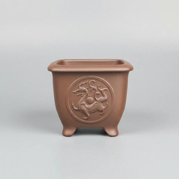 Yorkshire Bonsai Premium Yixing Bonsai Pot | Unglazed Square Deep Pot | 12cm x 12cm x 10cm